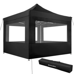 Tectake - Partytent 3x3 M. Opvouwbaar -4 Wanden -zwart