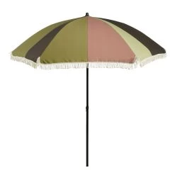 In The Mood Collection Parasol Gestreept - H238 X Ø220 Cm - Groen