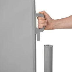 Tectake - Uittrekbaar Aluminium Windscherm Tuinscherm 160 X 300 Cm Grijs -Buitenparasols Winkel 1000082546 0103