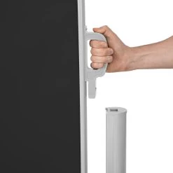 Tectake - Uittrekbaar Aluminium Windscherm Tuinscherm 160 X 300 Cm Zwart -Buitenparasols Winkel 1000082548 0103