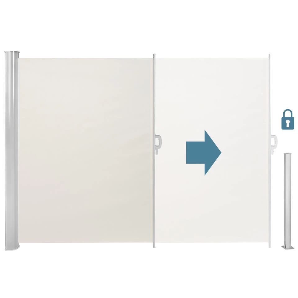 Tectake - Uittrekbaar Aluminium Windscherm Tuinscherm 160 X 300 Cm Beige 5 Tectake - Uittrekbaar Aluminium Windscherm Tuinscherm 160 X 300 Cm Beige - Afbeelding 3