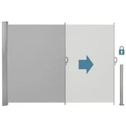 Tectake - Uittrekbaar Aluminium Windscherm Tuinscherm 200 X 300 Cm Grijs -Buitenparasols Winkel 1000082555 0102