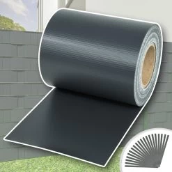 Tectake - Privacyfolie Voor Hek/tuinscherm - 35 Meter - 19 Cm Hoog - Antraciet -Buitenparasols Winkel 1000086073 0101