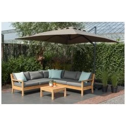 Exotan Parasol Buiten Roma - Aluminium - Taupe - 265x300x300 -Buitenparasols Winkel 1000088230 0103