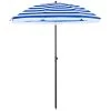 ACAZA Stok Parasol - 160 Cm Diameter - Met Draagtas - Blauw Gestreept 1 ACAZA Stok Parasol - 160 Cm Diameter - Met Draagtas - Blauw Gestreept -Buitenparasols Winkel 1000095606