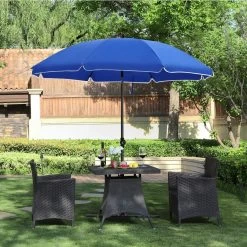 ACAZA Stokparasol - Ø 160 Cm - Achthoekig - Kantelbaar - Met Draagtas - Blauw -Buitenparasols Winkel 1000095610 0102