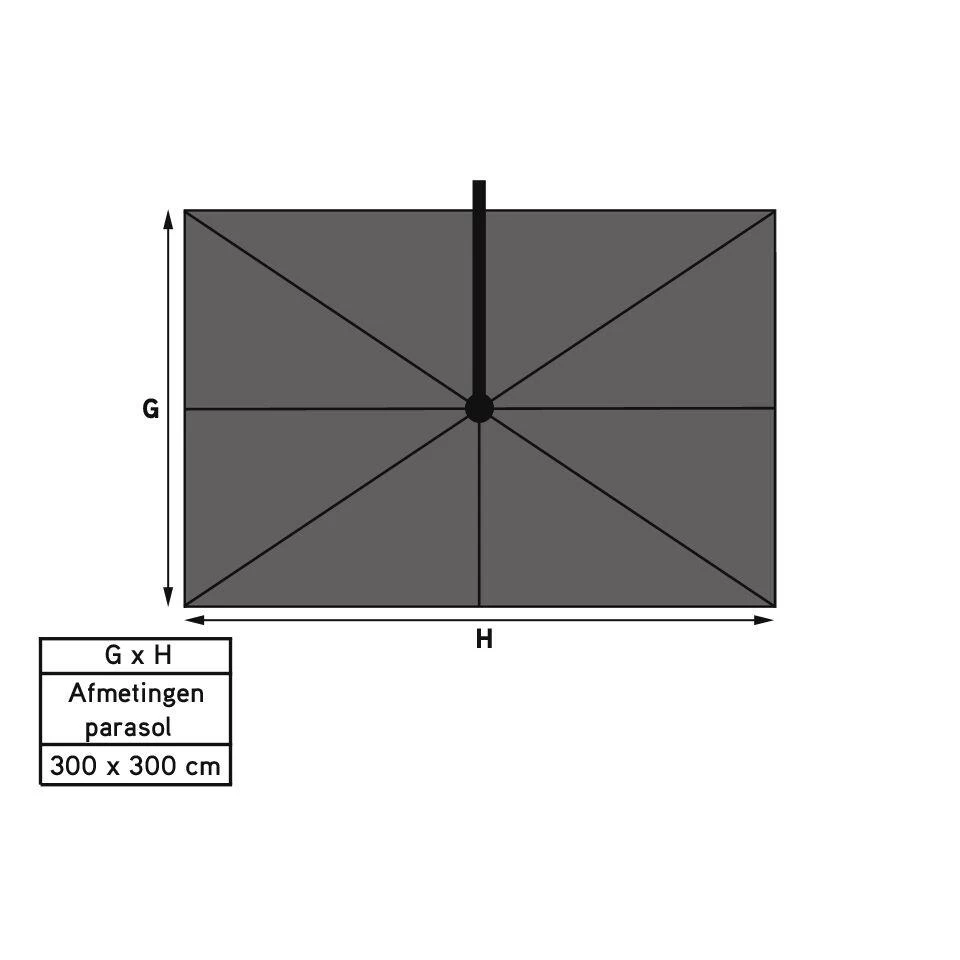 Nesling Coolfit Zweefparasol 3,0 X 3,0m, Gebroken Wit 5 Nesling Coolfit Zweefparasol 3,0 X 3,0m, Gebroken Wit - Afbeelding 3