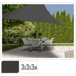 KOOPMAN Schaduwdoek 3X3X3 Donker Grijs -Buitenparasols Winkel 1000097905 0101
