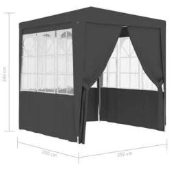 VidaXL Partytent Met Wanden Professioneel 90 G/m² 2,5x2,5 M Antraciet -Buitenparasols Winkel 132e71f6b9c5480e93d65d484dd05149