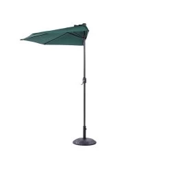 Beliani Halfronde Parasol GALATI - Groen Polyester -Buitenparasols Winkel 1811c2429a5d44cbbc788a5f48313714
