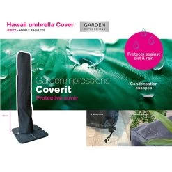 Garden Impressions Parasol Ø3,5 M D. Grijs/l. Grijs Met Voet En Hoes -Buitenparasols Winkel 1880428247 0103