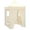 VidaXL Partytent Met 4 Zijwanden Inklapbaar 2x2 M Staal Crème -Buitenparasols Winkel 1904712305