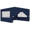 VidaXL Partytent Met Zijwanden Professioneel 90 G/m² 4x4 M Blauw -Buitenparasols Winkel 1923861808