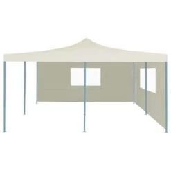 VidaXL Prieel Inklapbaar Met 2 Zijwanden 5x5 M Crème -Buitenparasols Winkel 296f4b88814549b48ebc2308463e3c2f