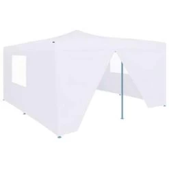 VidaXL Prieel Inklapbaar Met 4 Zijwanden 5x5 M Wit -Buitenparasols Winkel 2e43d63f52124f769e19fa0082ff53a7