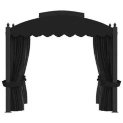 VidaXL Prieel Met Gordijnen 3x4 M Staal Antraciet -Buitenparasols Winkel 2fd30dad32e24363b8f111f16352a5f5