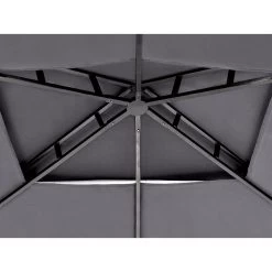 Beliani Tuinpaviljoen NARO - Grijs Staal -Buitenparasols Winkel 42e02b4c0f4644a896821ae986980949