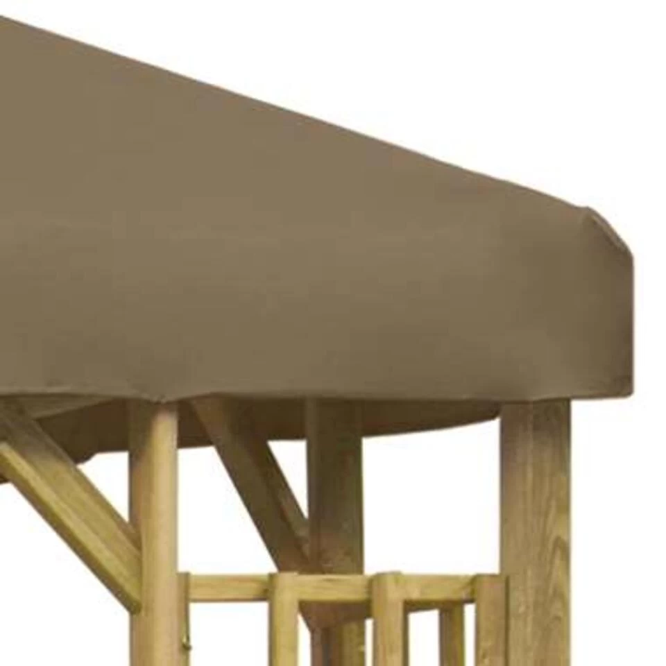 VidaXL Prieel 3x3 M Taupe 4 VidaXL Prieel 3x3 M Taupe - Afbeelding 2