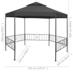 VidaXL Tuinprieel 323x275x265 Cm Antraciet -Buitenparasols Winkel 61fe3545b3ec495ab9fcb40348cfc9b4
