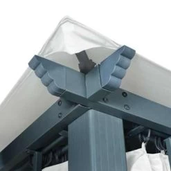 VidaXL Prieel Met Gordijn 300x300 Cm Aluminium Crème -Buitenparasols Winkel 749a278282144ec88662580dacbcf334