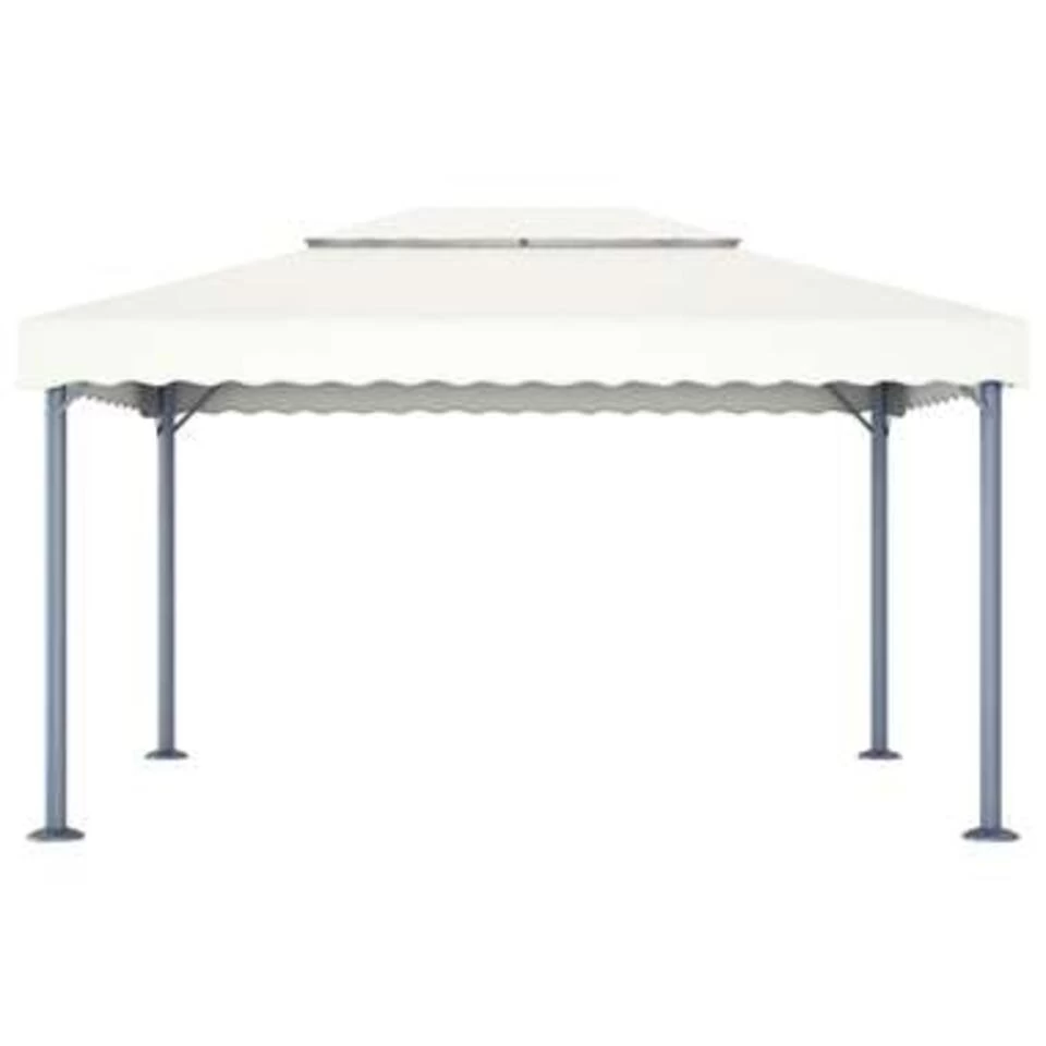 VidaXL Prieel 400x300 Cm Aluminium Crème 4 VidaXL Prieel 400x300 Cm Aluminium Crème - Afbeelding 2