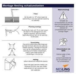 Nesling Dreamsail Schaduwdoek 4x4x4x4 Meter - Grijs -Buitenparasols Winkel 81003842 0110