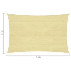 VidaXL Zonnescherm HDPE Rechthoekig 2x4 M Beige -Buitenparasols Winkel 8876a4c68a17427d9fef2d06253dbe26