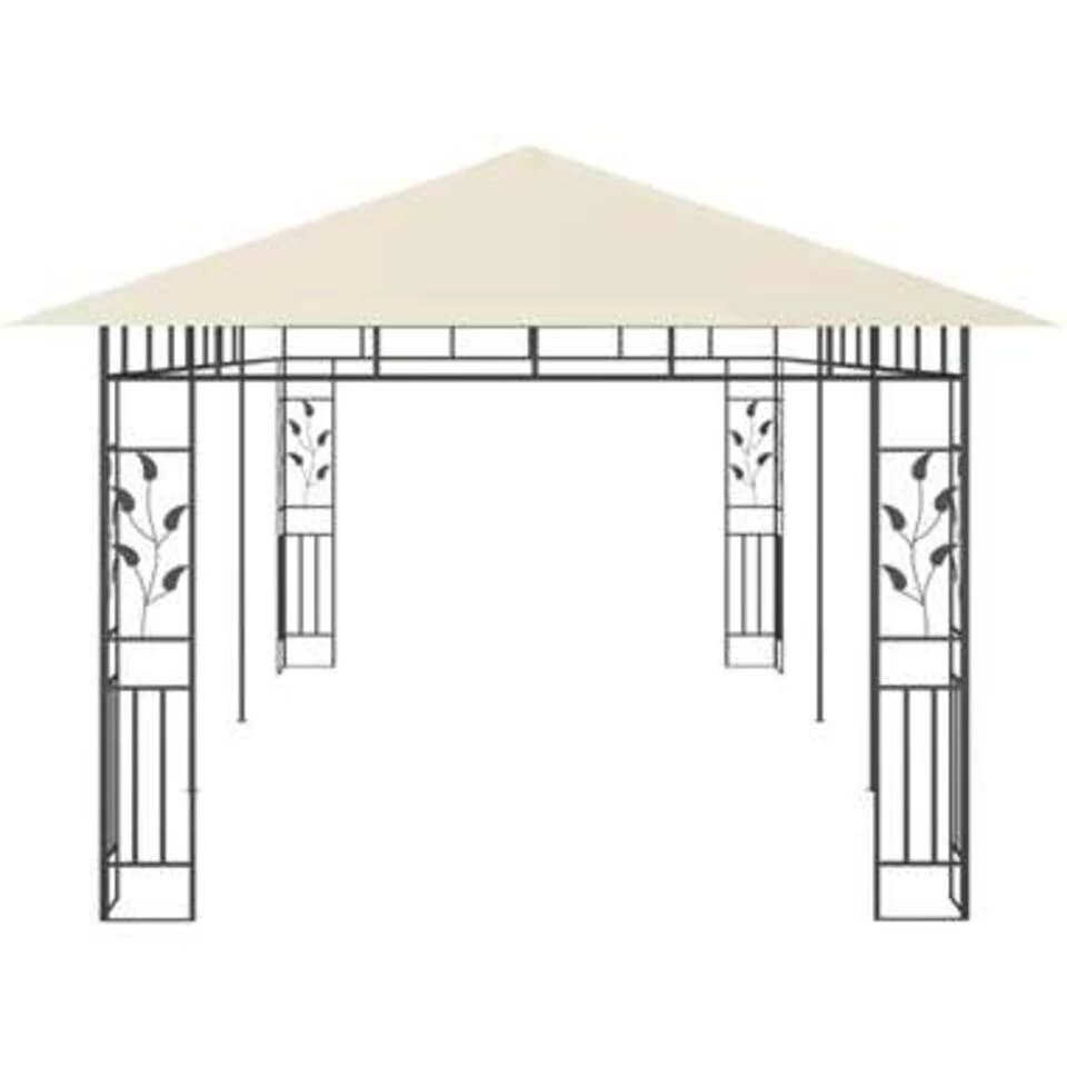 VidaXL Prieel Met Klamboe 6x3x2,73 M Crème 5 VidaXL Prieel Met Klamboe 6x3x2,73 M Crème - Afbeelding 3