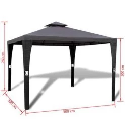 VidaXL Prieel Met Dak 3x3 M Donkergrijs -Buitenparasols Winkel 99c95c500c374e19b558b9fad64abf8e