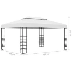 VidaXL Tuinprieel 4x3x2,7 M Gepoedercoat Staal Wit -Buitenparasols Winkel 9d9c9c58b91b4544b49588c3ac7fc47f