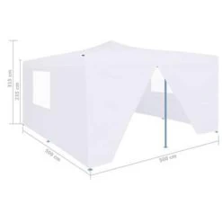 VidaXL Prieel Inklapbaar Met 4 Zijwanden 5x5 M Wit -Buitenparasols Winkel 9e32539f67b14010a1d6f625c9acb369