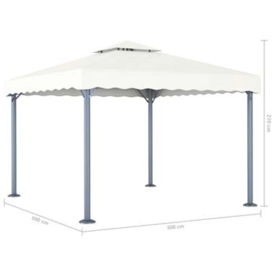 VidaXL Prieel 300x300 Cm Aluminium Crème 4 VidaXL Prieel 300x300 Cm Aluminium Crème - Afbeelding 2
