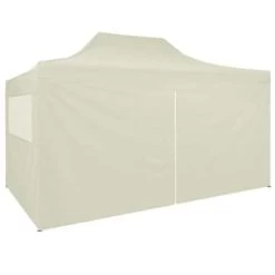 VidaXL Partytent Met 4 Zijwanden Inklapbaar 3x4 M Staal Crème -Buitenparasols Winkel abacca65b5594b81a1ad9ecb877c5946