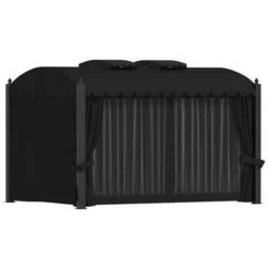 VidaXL Prieel Met Gordijnen 3x4 M Staal Antraciet -Buitenparasols Winkel adf172e3c3dc42dc944d5cf5825037f4