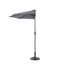 Beliani Halfronde Parasol GALATI - Grijs Polyester -Buitenparasols Winkel be718a3a2bf949b1a22a321cc577702f