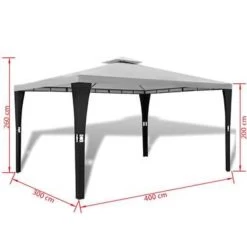 VidaXL Prieel Met Dak 3x4 M Crèmewit -Buitenparasols Winkel d58a765828b04fc0bb515cdc7b2b1ec6