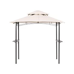 Beliani Tuinpaviljoen NARO - Beige Staal -Buitenparasols Winkel d7fba04231ce4ba1b4355b29c40564d8
