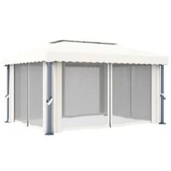 VidaXL Prieel Met Gordijn 4x3 M Aluminium Crèmewit 8 VidaXL Prieel Met Gordijn 4x3 M Aluminium Crèmewit -Buitenparasols Winkel e446fb78c39043d4bcaf7c62a026f750