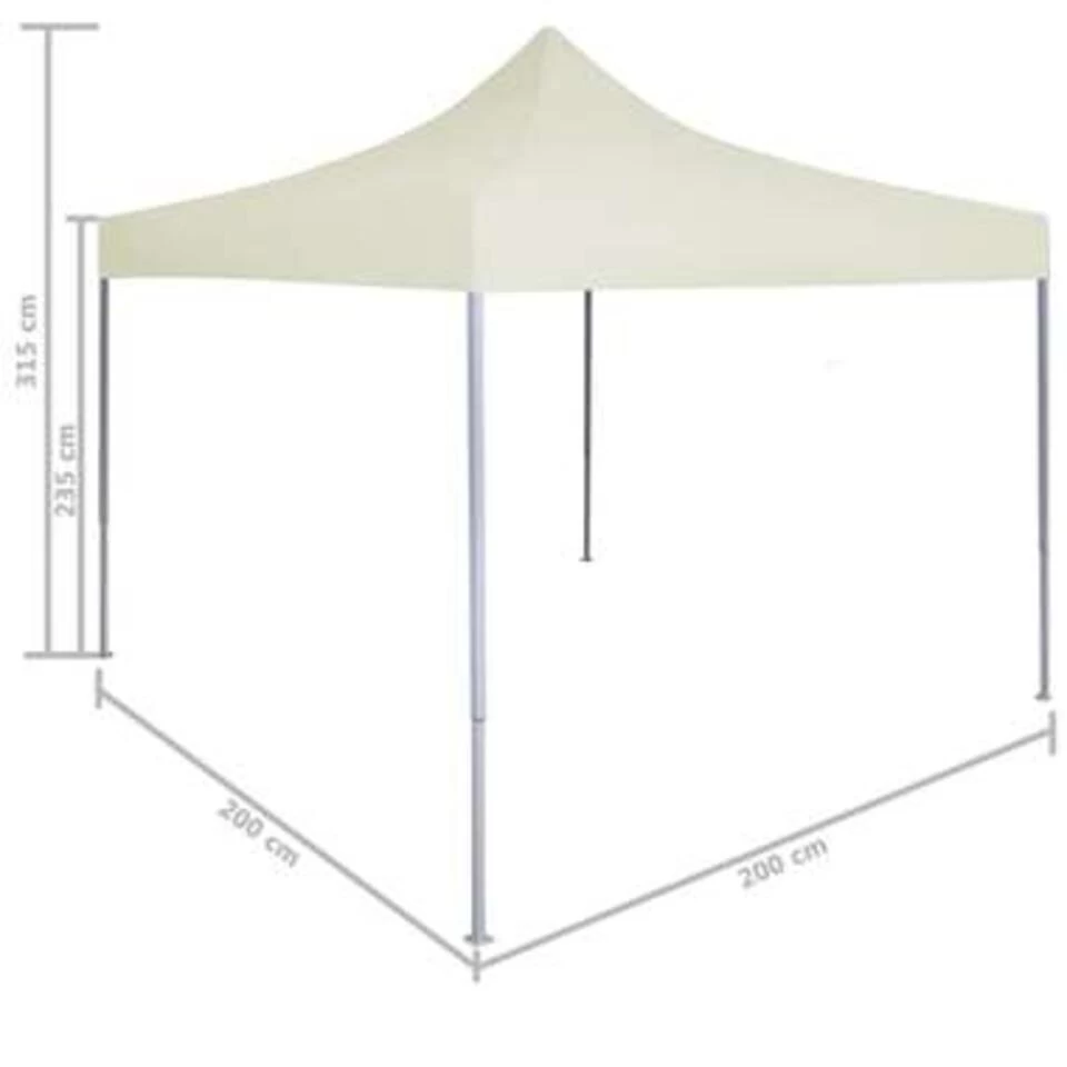 VidaXL Partytent Professioneel Inklapbaar 2x2 M Staal Crème 5 VidaXL Partytent Professioneel Inklapbaar 2x2 M Staal Crème - Afbeelding 3