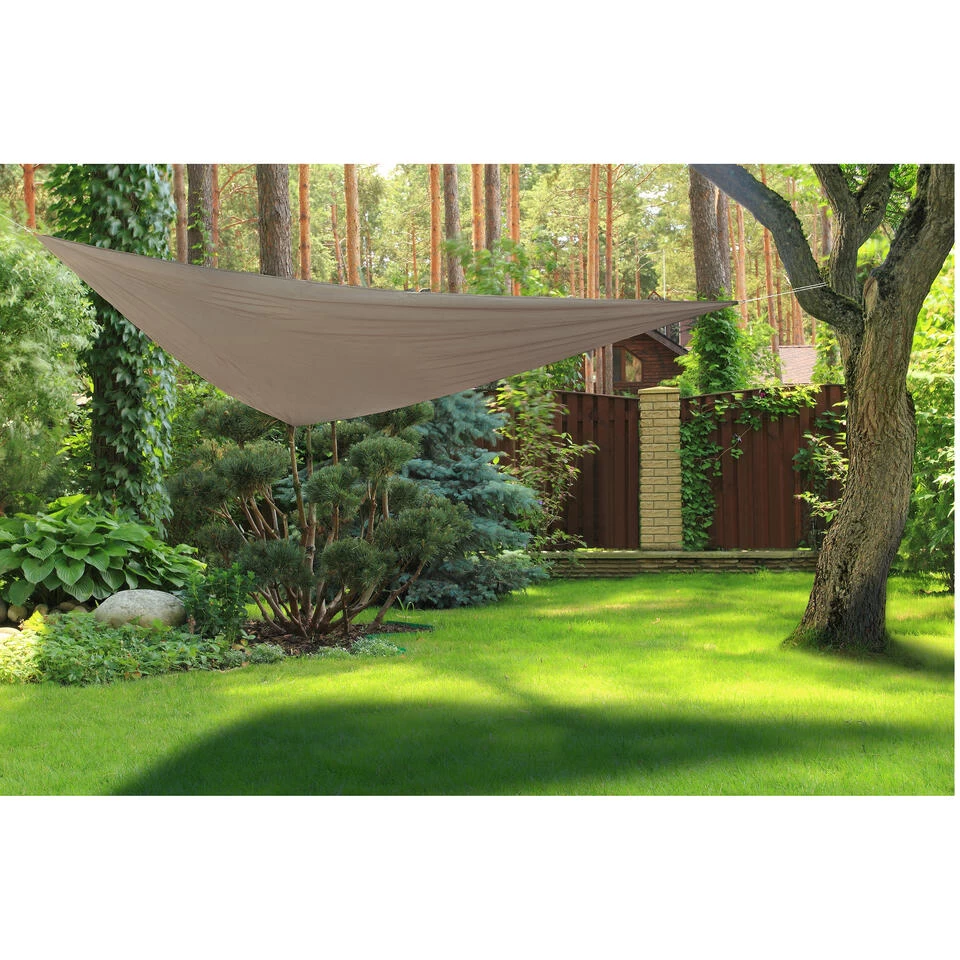 Hesperide Schaduwdoek Curacao - Driehoekig - Taupe - 3x3m 4 Hesperide Schaduwdoek Curacao - Driehoekig - Taupe - 3x3m - Afbeelding 2
