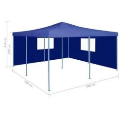 VidaXL Prieel Inklapbaar Met 2 Zijwanden 5x5 M Blauw -Buitenparasols Winkel eec69de84e334c639bfa5861cfb49cdc