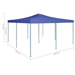 VidaXL Prieel Inklapbaar 5x5 M Blauw -Buitenparasols Winkel ff07d1b2662f4703929baeff966d79a4